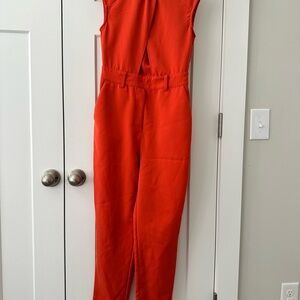 New York & Company Bold Orange Jumpsuit
